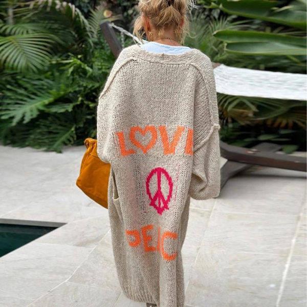 Irene Women's Cardigan | Comfortable Peace Symbol 3
