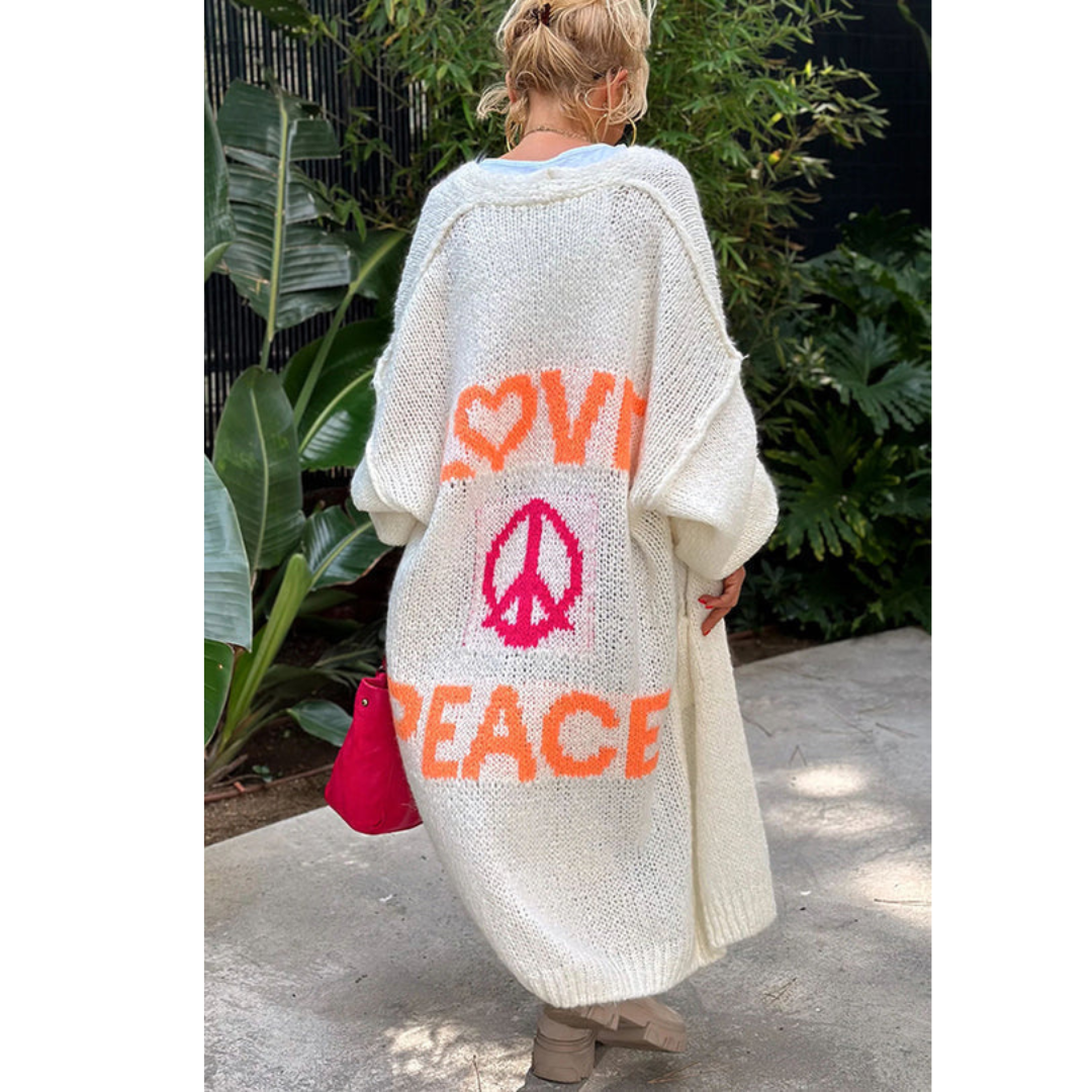 Irene Women's Cardigan | Comfortable Peace Symbol 4