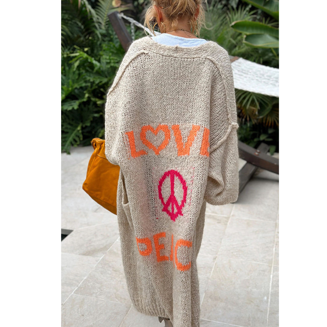 Irene Women's Cardigan | Comfortable Peace Symbol 7