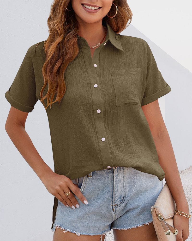 Irina Women's Blouse | Cotton-Linen Blend, Relaxed Fit 1