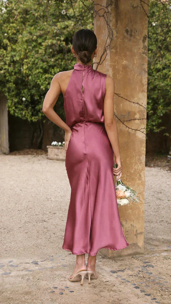 Irina Women's Satin Cocktail Dress | Timeless Elegance, Formal Style 4