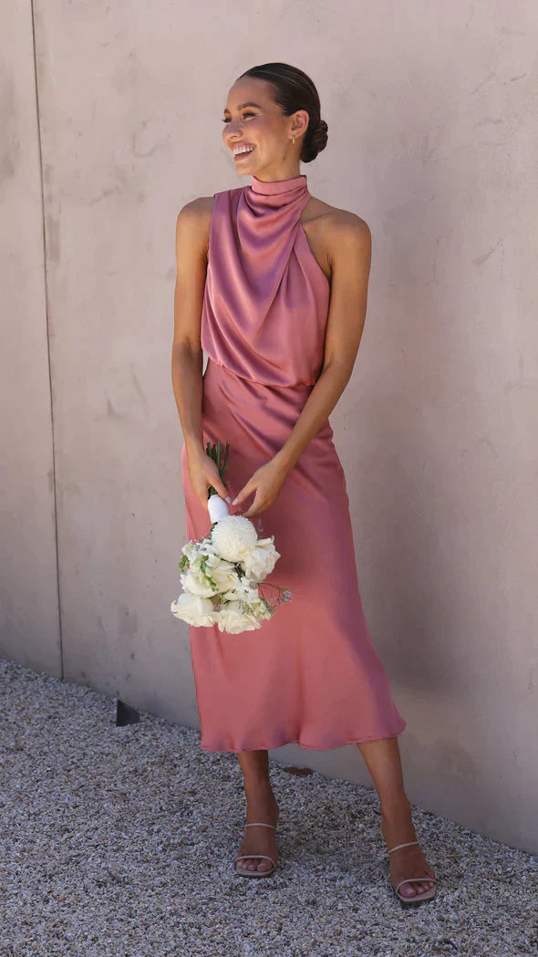 Irina Women's Satin Cocktail Dress | Timeless Elegance, Formal Style 5