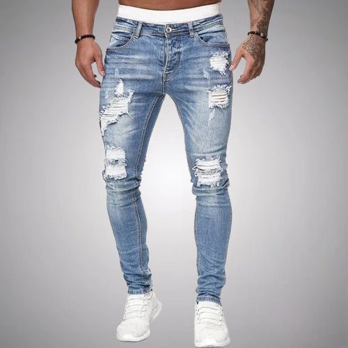 Isaac Men's Ripped Jeans | Premium Cotton Blend, Slim Fit 1