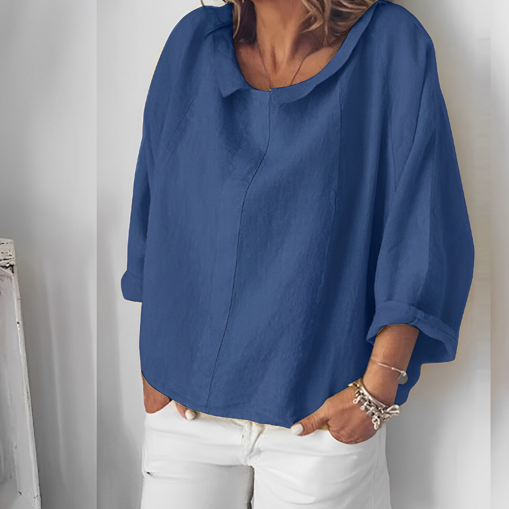 Isolde Women's Blouse | Breathable Linen, Casual Summer Top 0