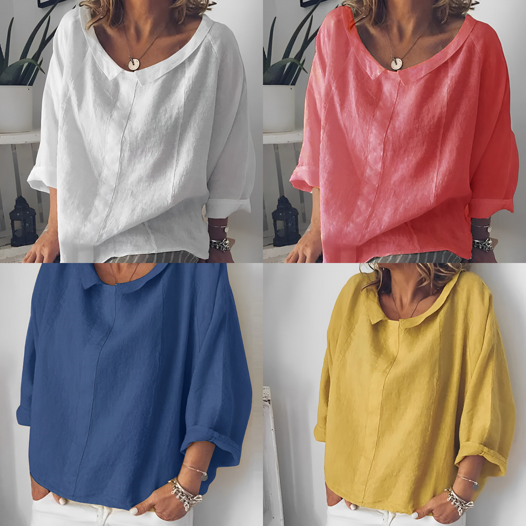 Isolde Women's Blouse | Breathable Linen, Casual Summer Top 4