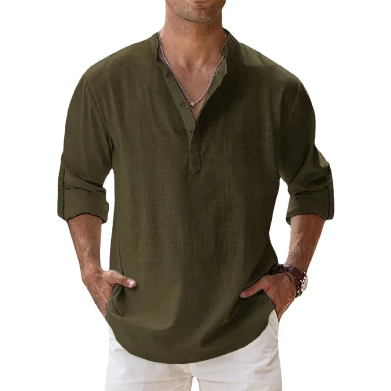 Ivy Men's Linen Shirt | Eco-Friendly, Tropical Motif 1