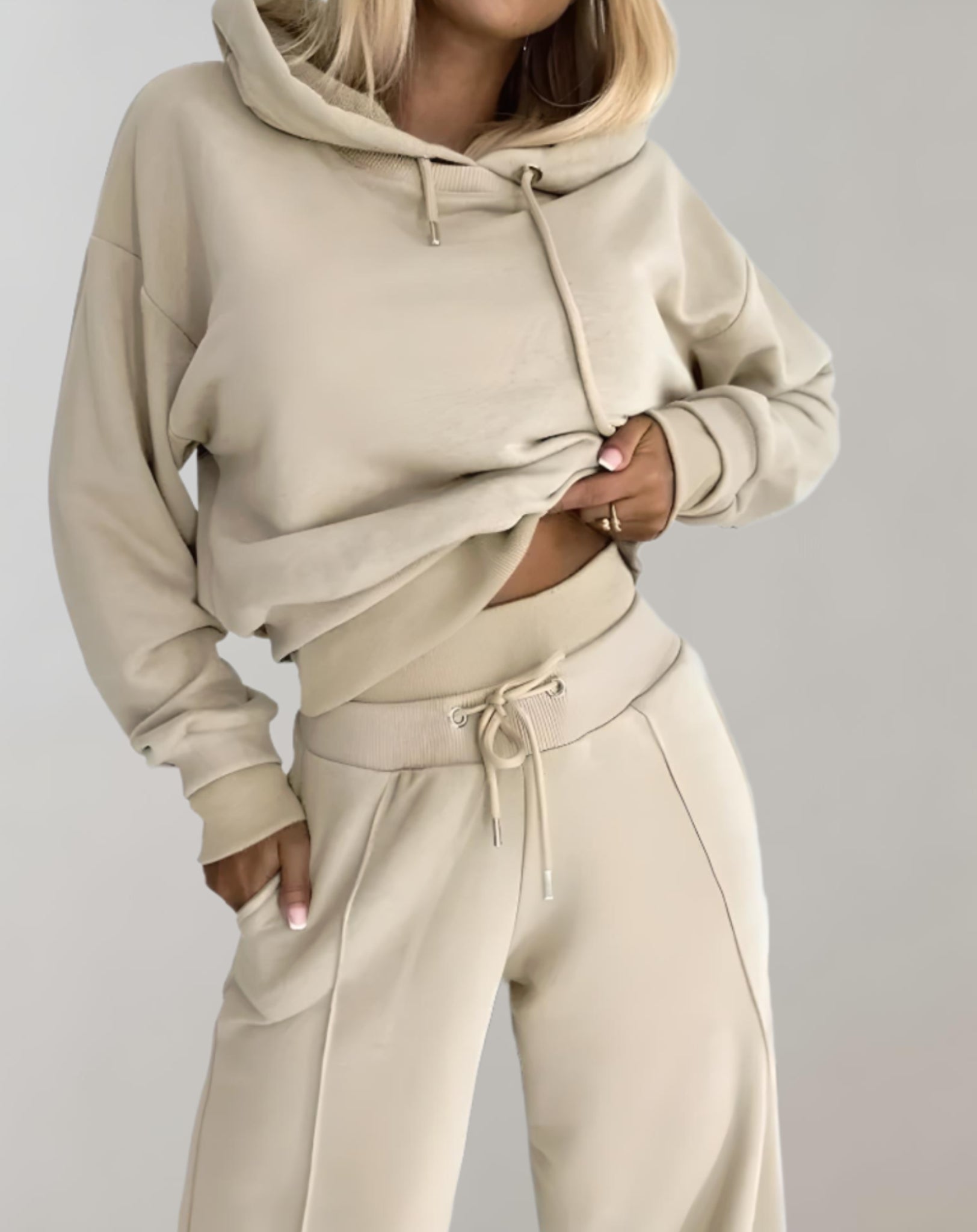 Ivy Women's Set | Comfortable Loungewear Two Piece Set with Hoodie & Wide-Leg Trousers 5
