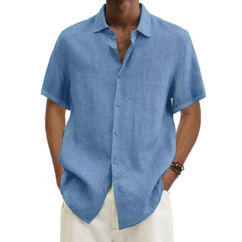 Jade Men's Linen Shirt | Elegant Cyan Green 3