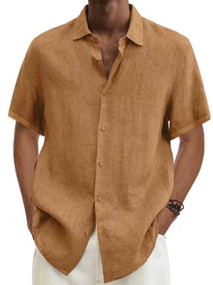 Jade Men's Linen Shirt | Elegant Cyan Green 5