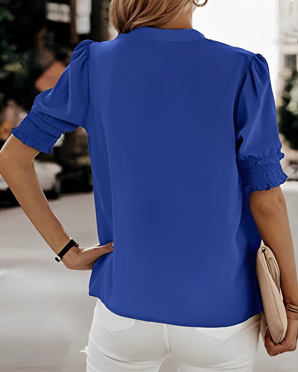 Jade Women's Blouse | Breathable Chiffon Blend, Puff Sleeve Top 4