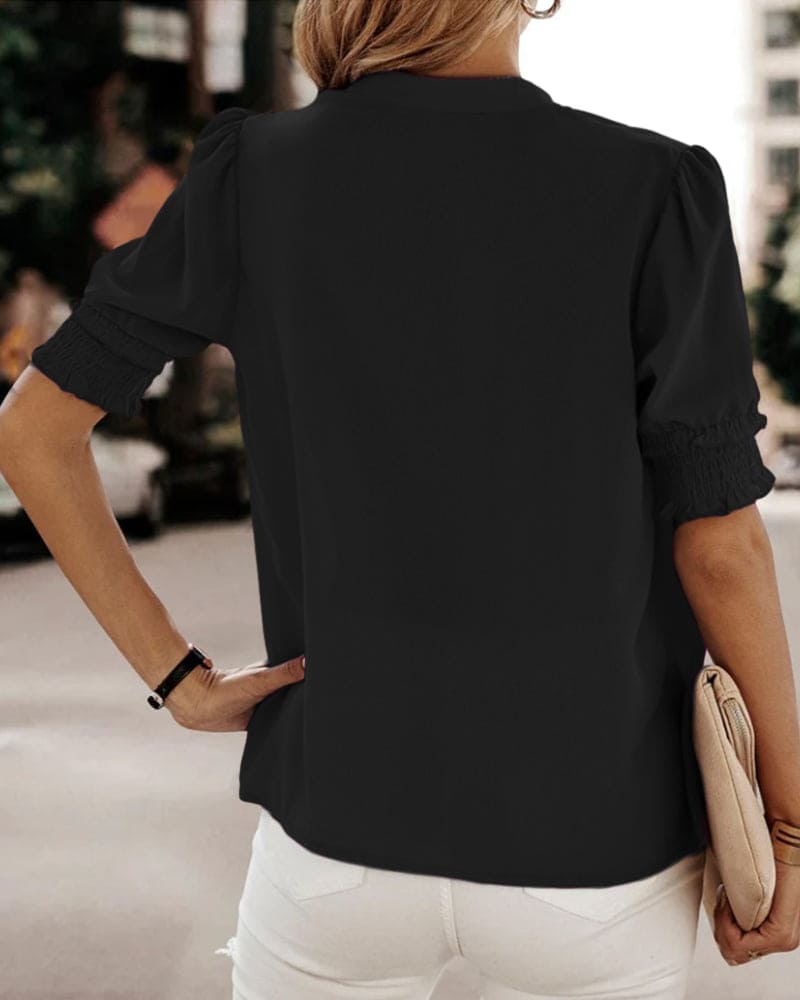 Jade Women's Blouse | Breathable Chiffon Blend, Puff Sleeve Top 6