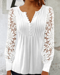 Jade Women's Blouse | Elegant Floral Design, Long Sleeve Tops 0