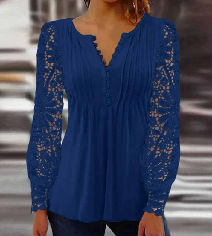 Jade Women's Blouse | Elegant Floral Design, Long Sleeve Tops 4