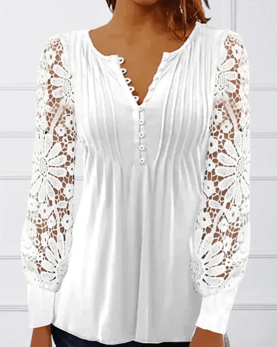 Jade Women's Blouse | Elegant Floral Design, Long Sleeve Tops 6