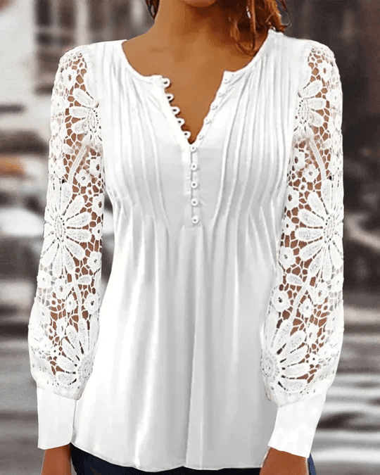 Jade Women's Blouse | Elegant Floral Design, Long Sleeve Tops 7