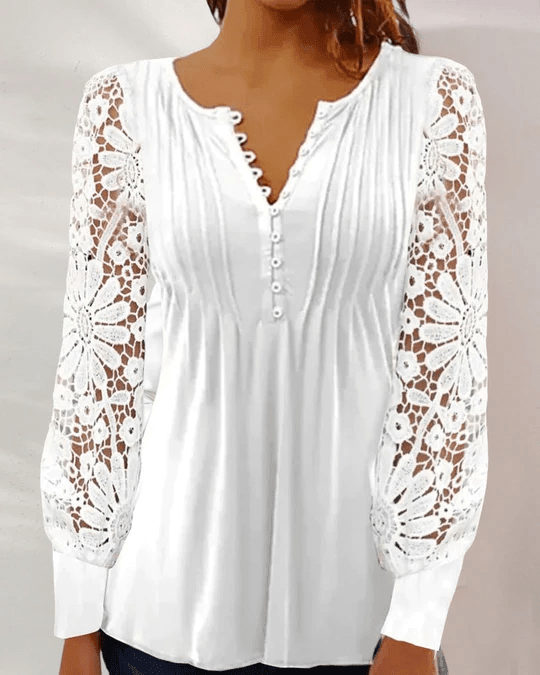 Jade Women's Blouse | Elegant Floral Design, Long Sleeve Tops 8