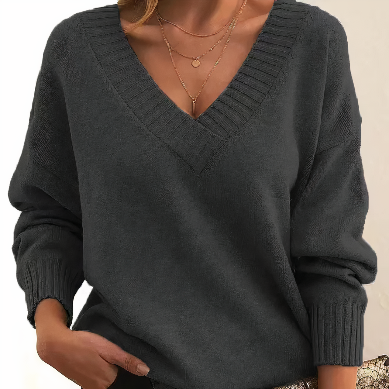 Jade Women's V-neck Sweater | Unparalleled Softness 1