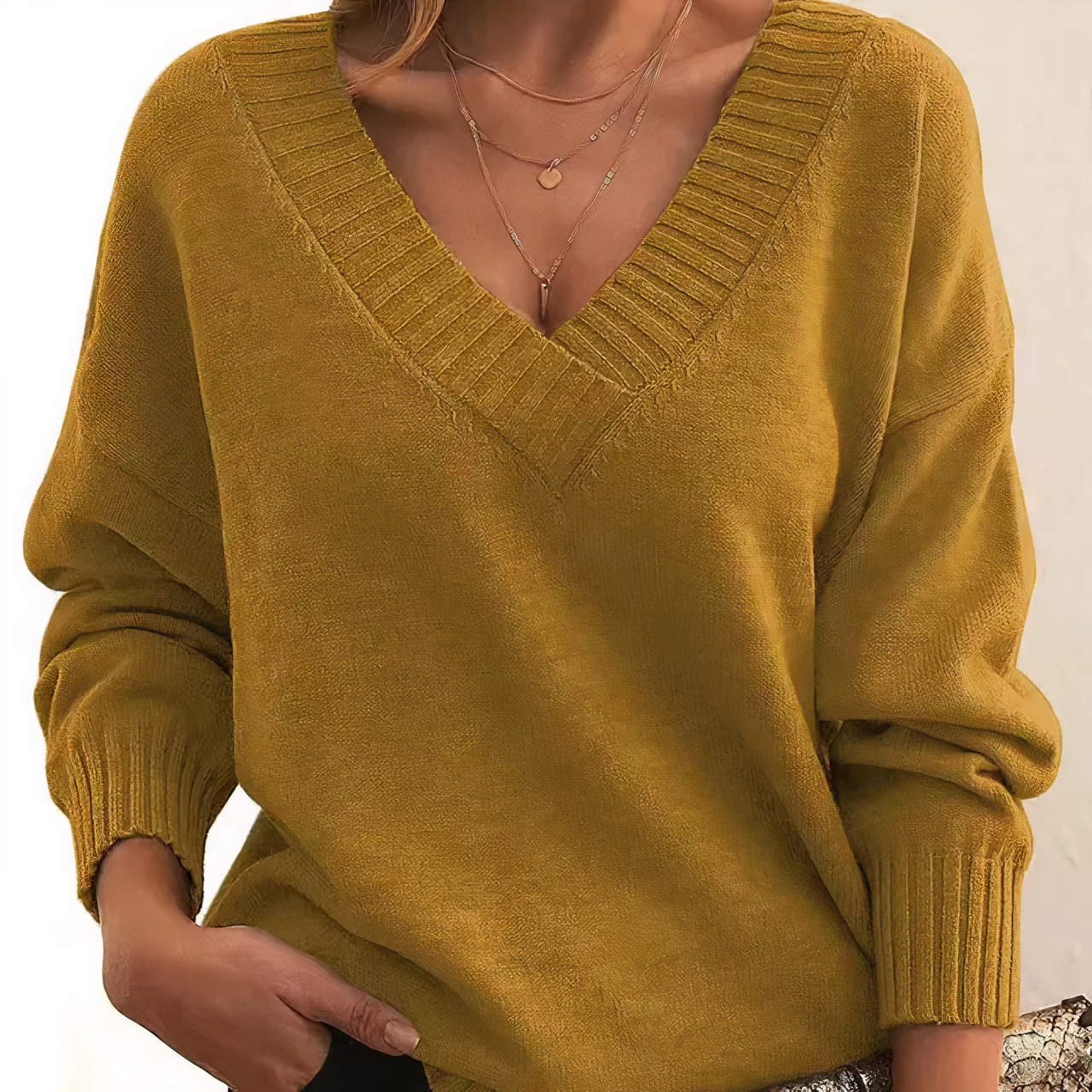 Jade Women's V-neck Sweater | Unparalleled Softness 5
