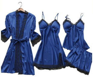 Jara Women's Pajama Set | Luxurious Satin with Elegant Lace Details 5