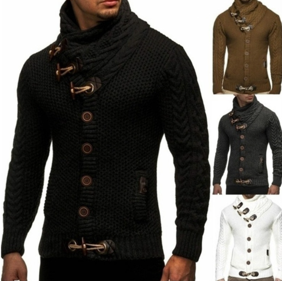 Jasper Men's Cardigan | Cozy Turtleneck Design 1
