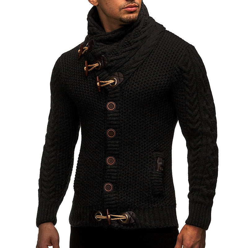 Jasper Men's Cardigan | Cozy Turtleneck Design 4