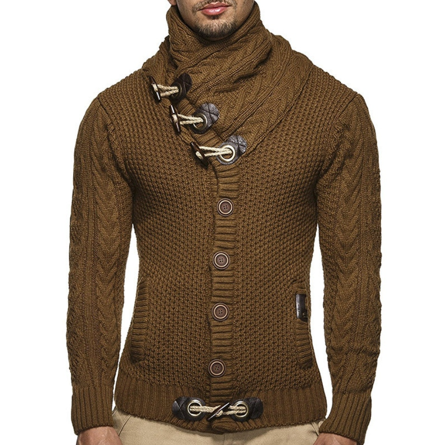Jasper Men's Cardigan | Cozy Turtleneck Design 6