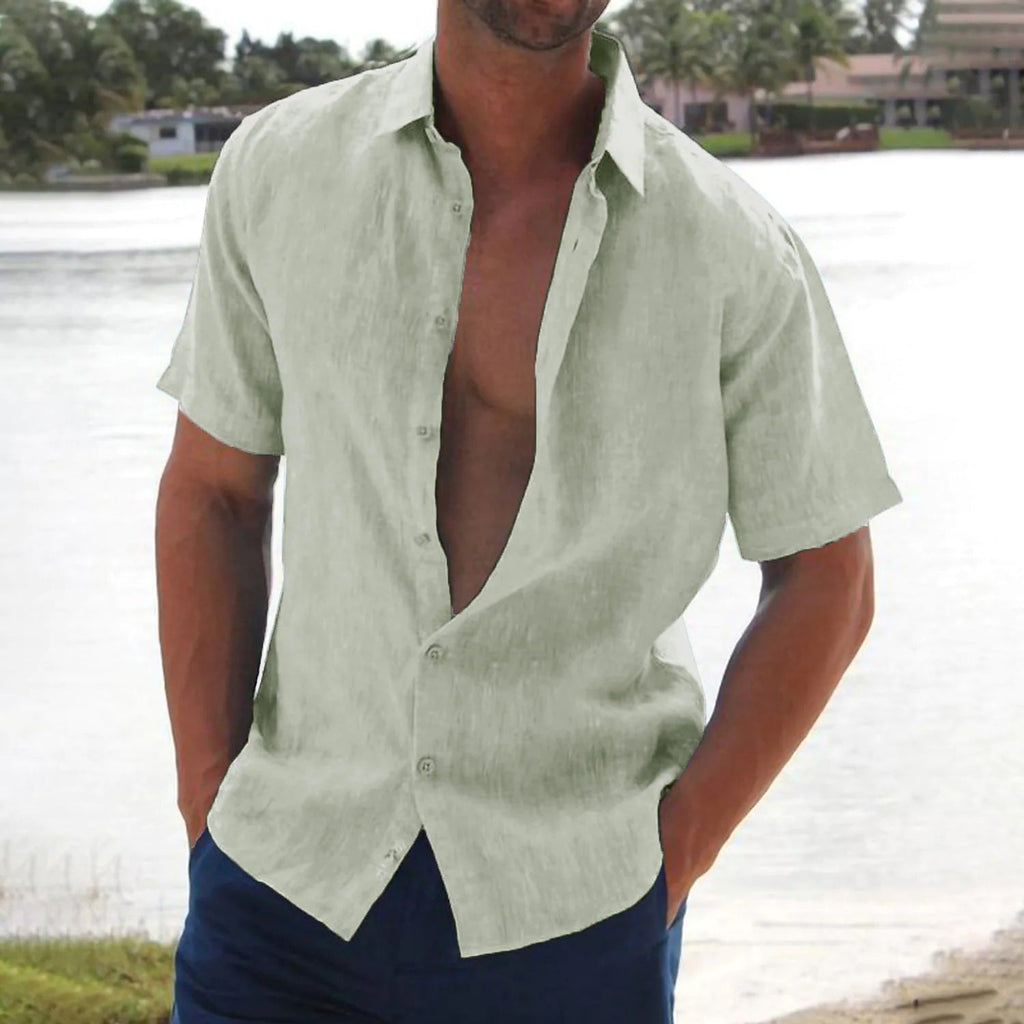Jasper Men's Linen Shirt | Short Sleeve, Elegant Fit, Breathable Fabric 0
