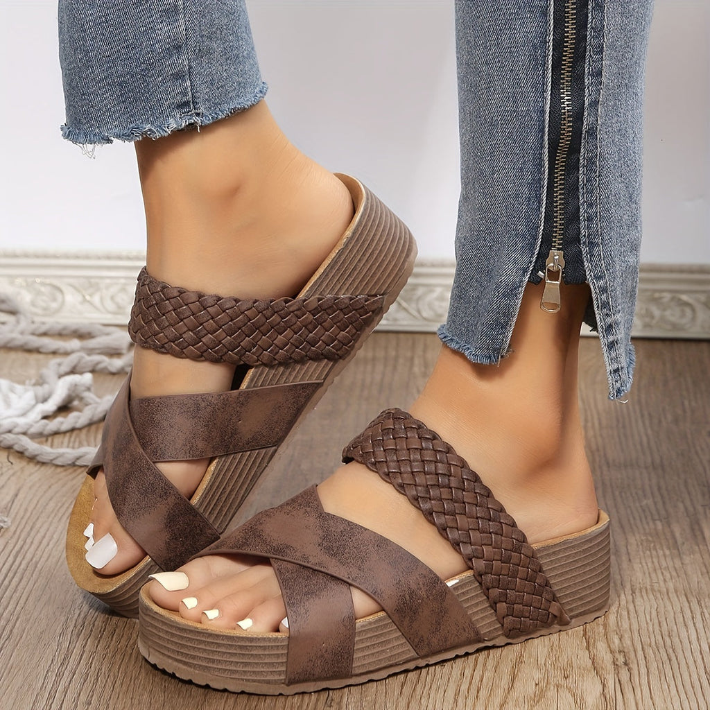 Kara Women's Platform Sandals | PU Leather, Orthopedic Comfort 8