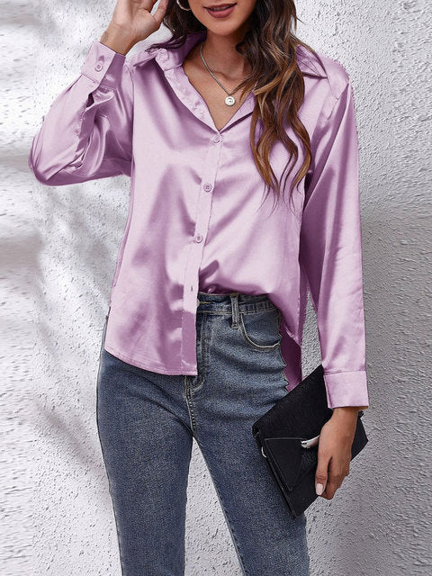 Kara Women's Silk Blouse | Elegant Long Sleeve Tops 3