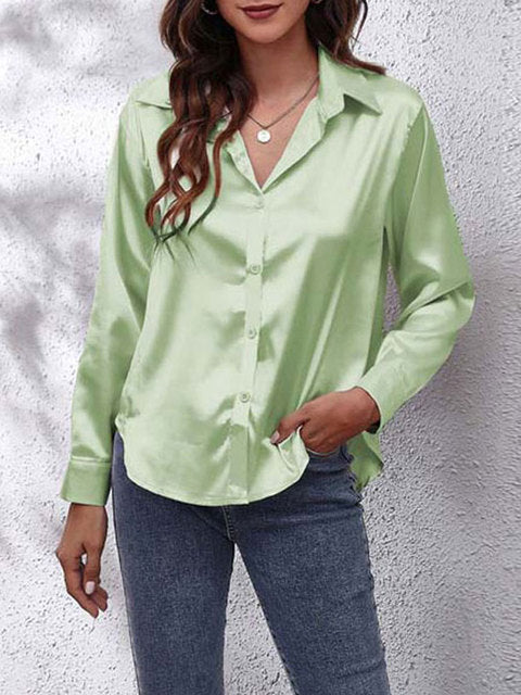 Kara Women's Silk Blouse | Elegant Long Sleeve Tops 4