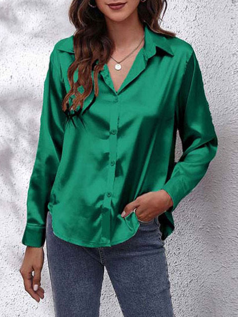Kara Women's Silk Blouse | Elegant Long Sleeve Tops 6