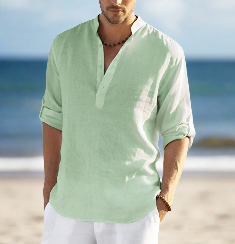 Kavi Men's Linen Shirt | Breathable Fabric, Classic Fit 3