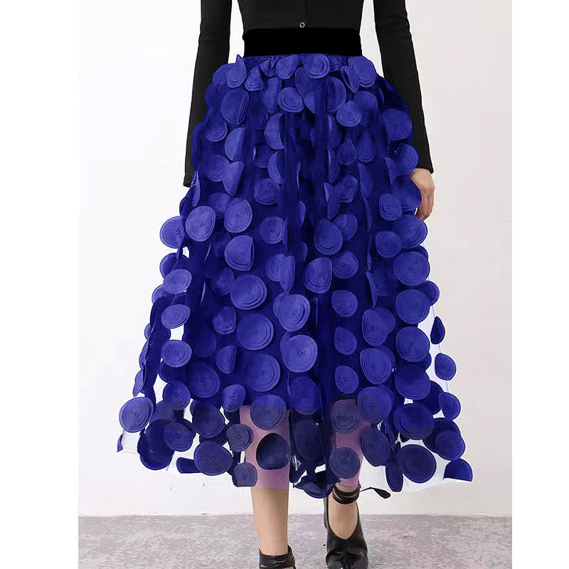 Kiana Women's Tulle Skirt | Elegant Dot Patchwork Design 10