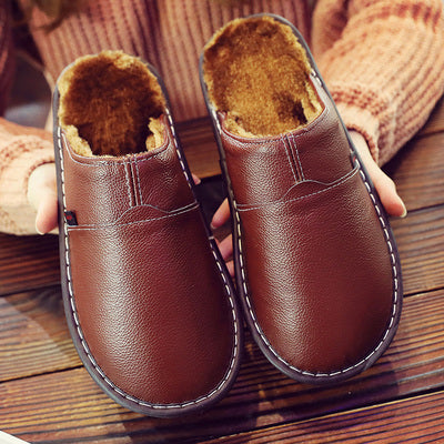 Korey Men's Slippers | Waterproof Leather, Stylish Brown 2