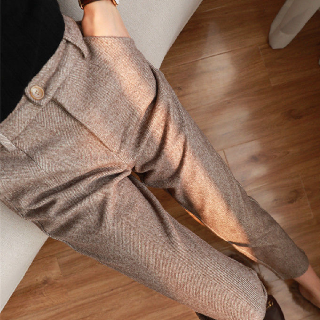 Lana Women's Trousers | Cotton-Linen Blend, Casual Elegance 1