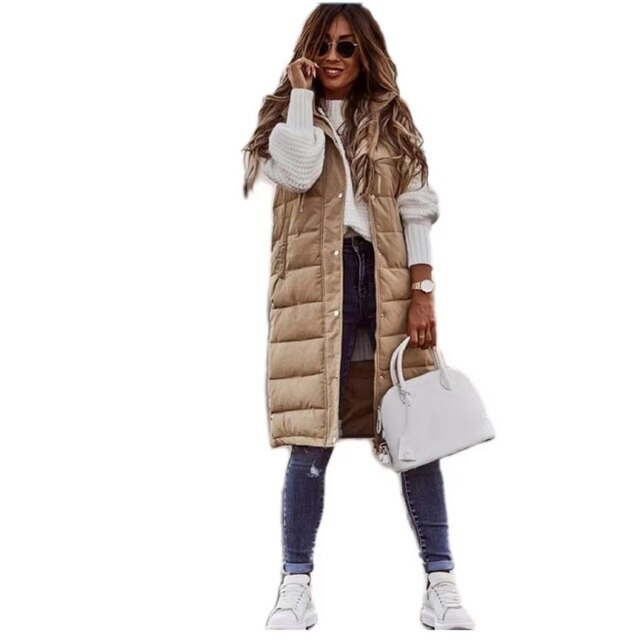 Lena Women's Winter Coat | Cozy Sleeveless Design, Versatile 7