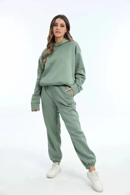 Leya Women's Hoodie and Jogging Pants Set | Cotton Blend, Cozy 0