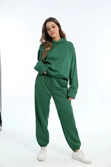 Leya Women's Hoodie and Jogging Pants Set | Cotton Blend, Cozy 1