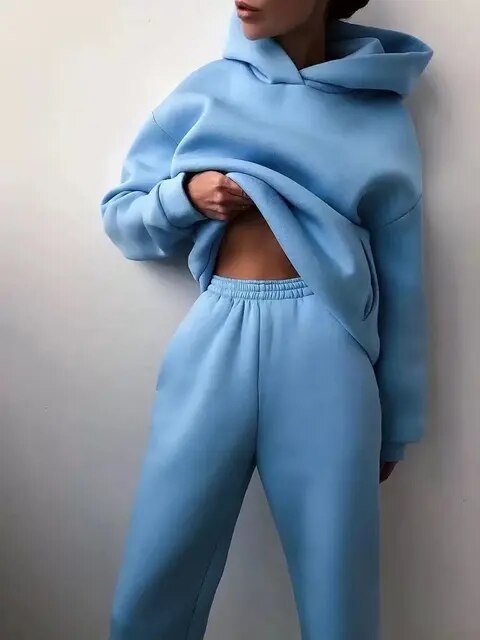 Leya Women's Hoodie and Jogging Pants Set | Cotton Blend, Cozy 13