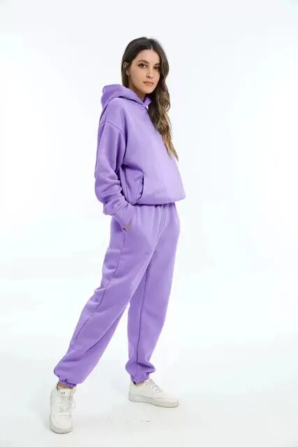 Leya Women's Hoodie and Jogging Pants Set | Cotton Blend, Cozy 3