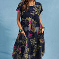 Lina Women's Floral Dress | Premium Cotton, A-Line Silhouette 0