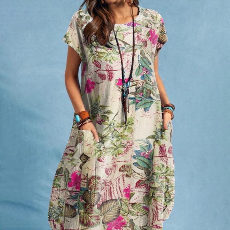 Lina Women's Floral Dress | Premium Cotton, A-Line Silhouette 1