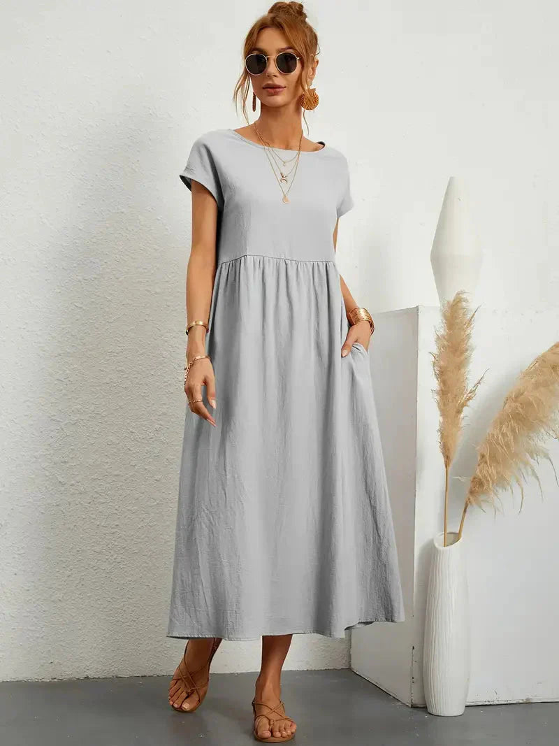 Lina Women's Maxi Dress | Cotton Blend, Effortless Elegance 14
