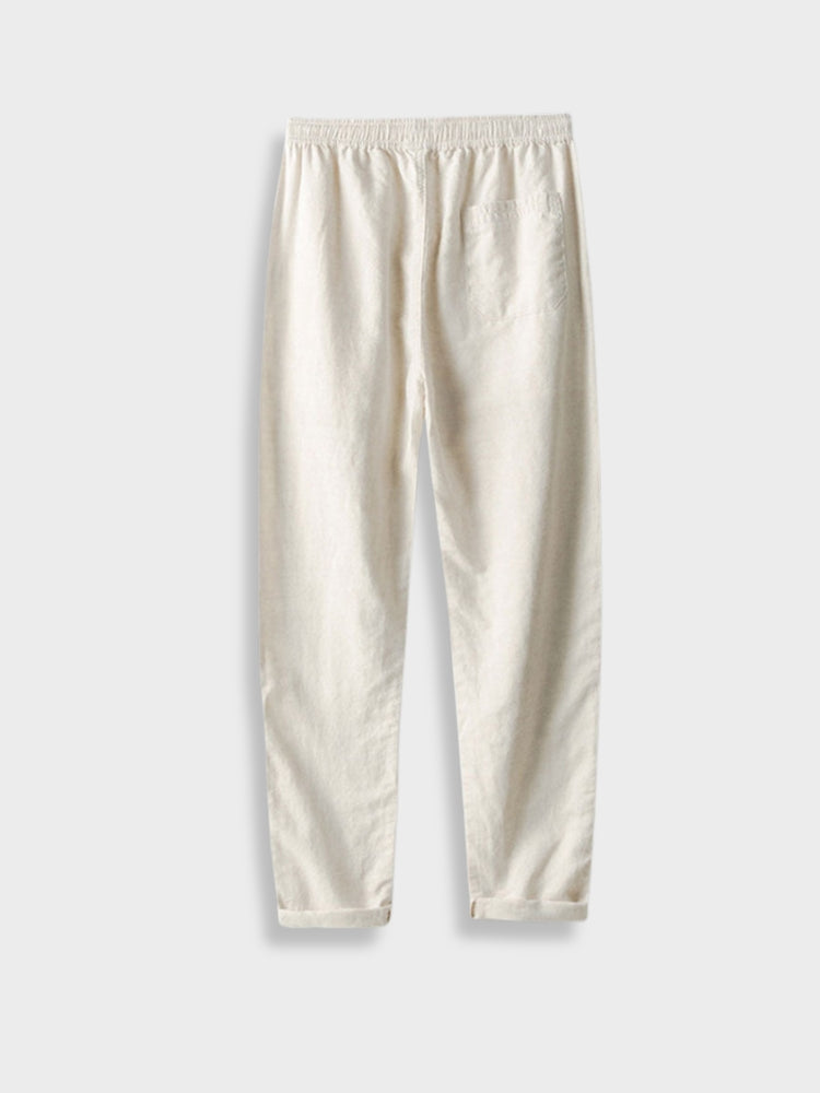 Lino Men's Linen Pants | Breathable Cotton-Linen Blend, Lightweight Summer Trousers 1