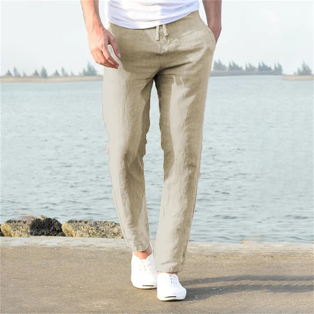 Lino Men's Trousers | Breathable Linen-Cotton Blend, Casual Fit 1