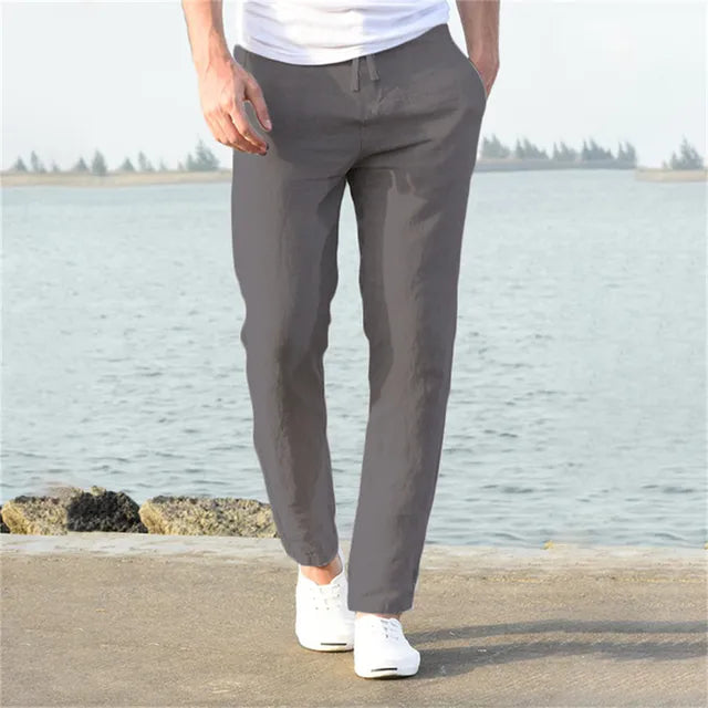 Lino Men's Trousers | Breathable Linen-Cotton Blend, Casual Fit 3