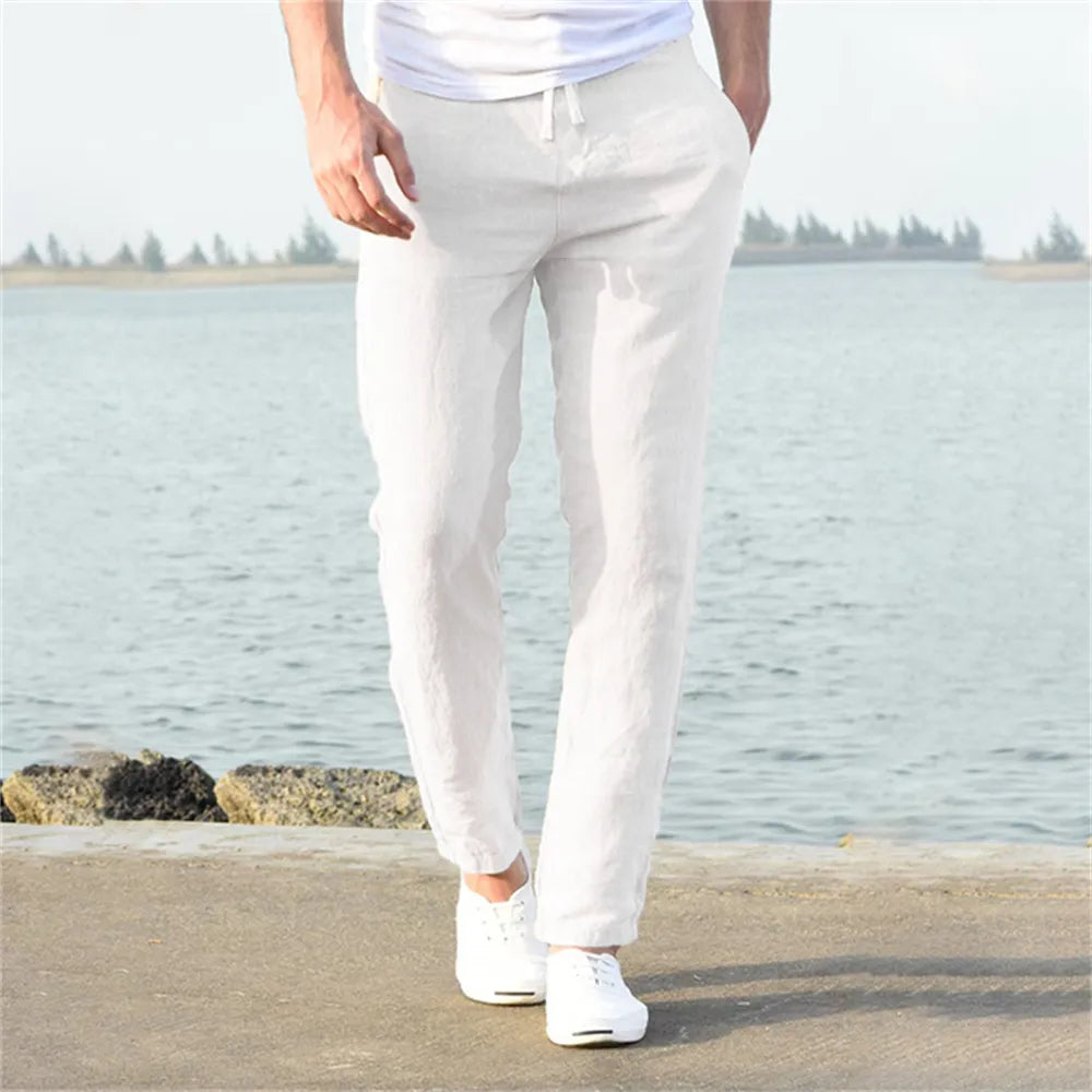 Lino Men's Trousers | Breathable Linen-Cotton Blend, Casual Fit 8