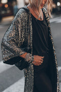 Lora Women's Coat | Shiny Sequin, Windproof Cardigan 0
