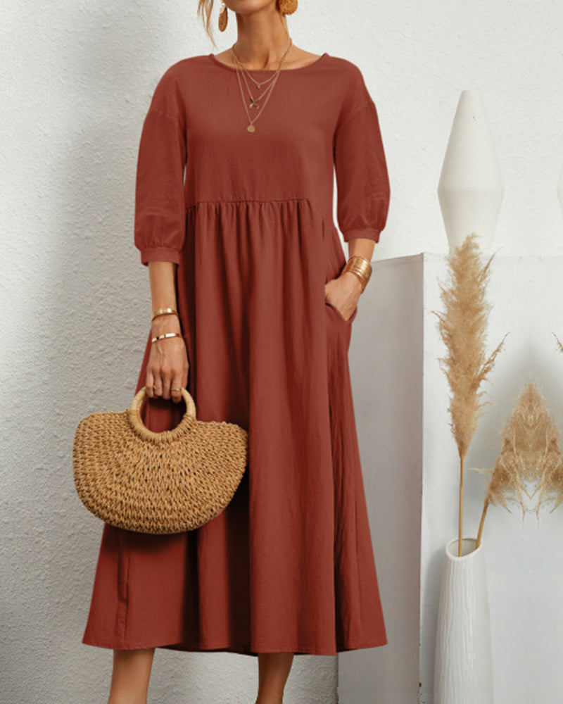 Luna Women's Maxi Dress | Cotton-Linen Blend, Elegant Fit 10