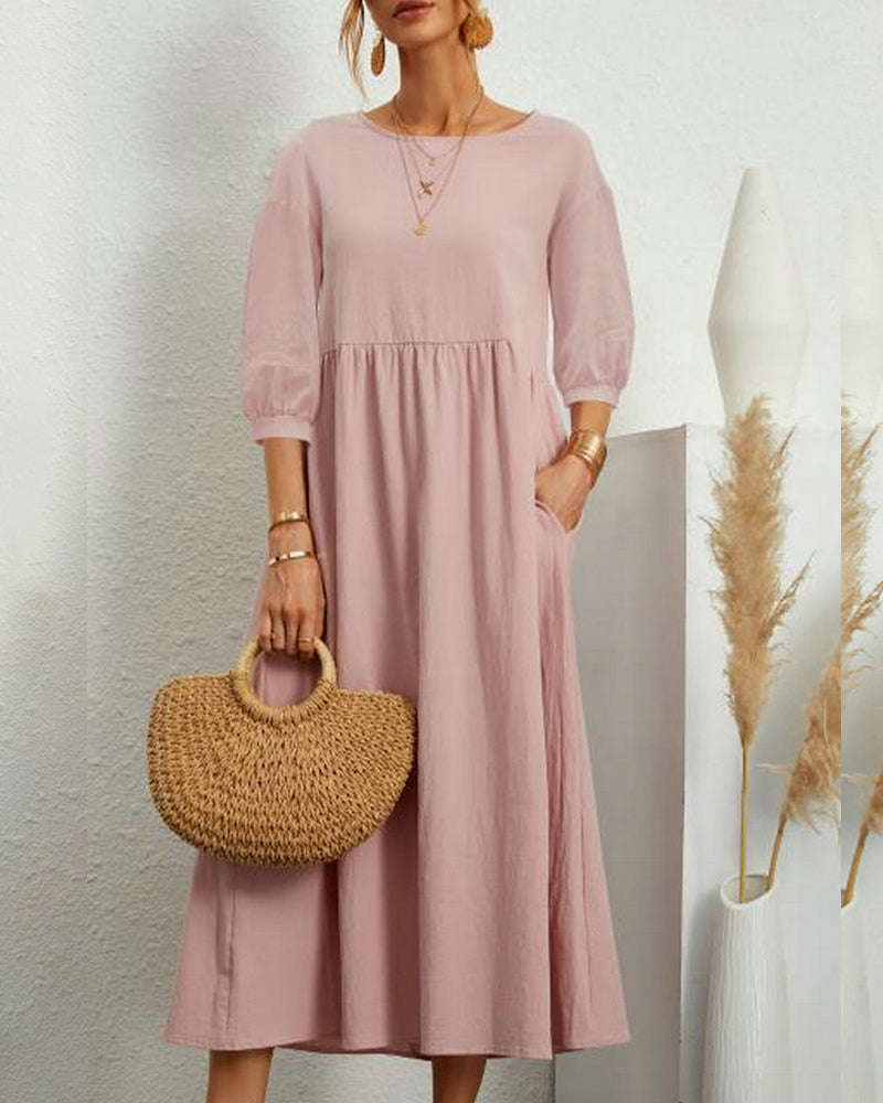 Luna Women's Maxi Dress | Cotton-Linen Blend, Elegant Fit 3